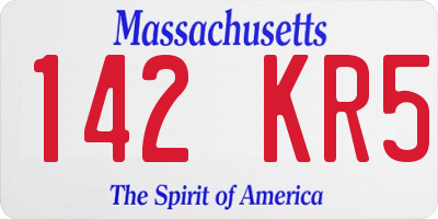 MA license plate 142KR5