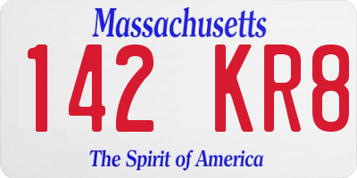 MA license plate 142KR8