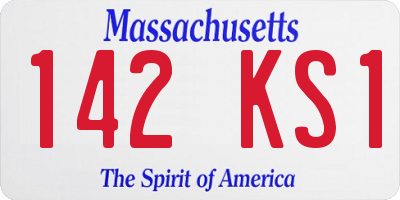 MA license plate 142KS1