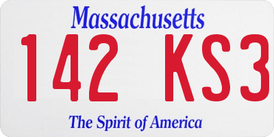 MA license plate 142KS3