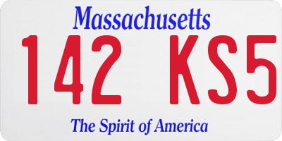 MA license plate 142KS5