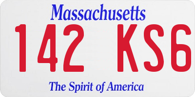 MA license plate 142KS6
