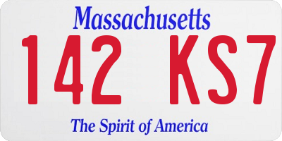 MA license plate 142KS7
