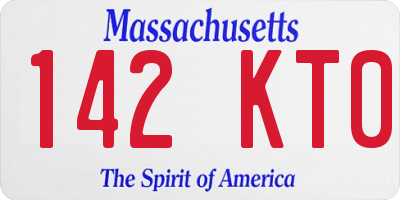 MA license plate 142KT0
