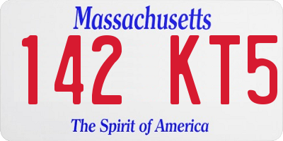 MA license plate 142KT5