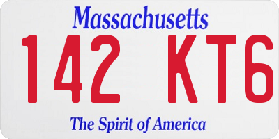 MA license plate 142KT6