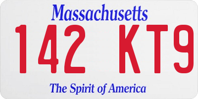 MA license plate 142KT9