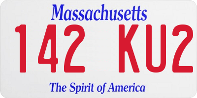 MA license plate 142KU2