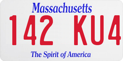 MA license plate 142KU4