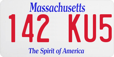 MA license plate 142KU5