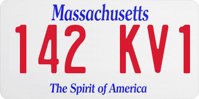 MA license plate 142KV1