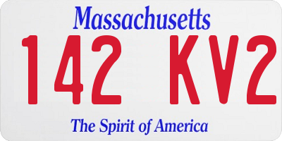 MA license plate 142KV2