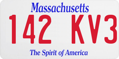 MA license plate 142KV3