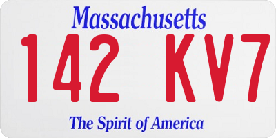 MA license plate 142KV7