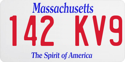 MA license plate 142KV9