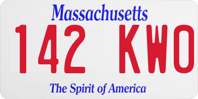 MA license plate 142KW0