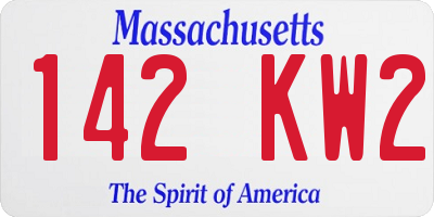 MA license plate 142KW2