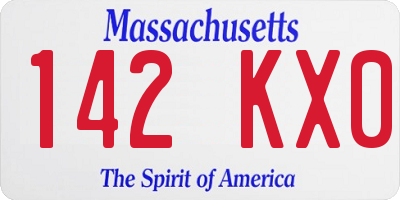 MA license plate 142KX0