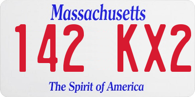 MA license plate 142KX2