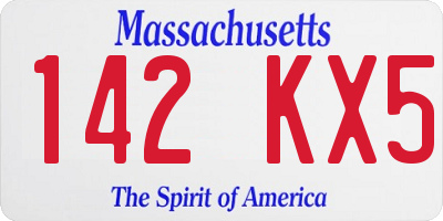 MA license plate 142KX5