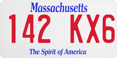 MA license plate 142KX6
