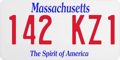 MA license plate 142KZ1