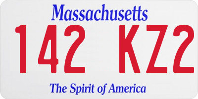 MA license plate 142KZ2