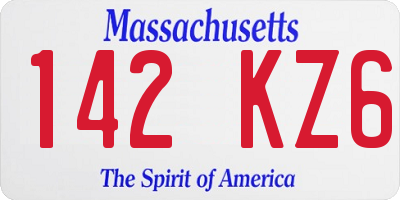 MA license plate 142KZ6