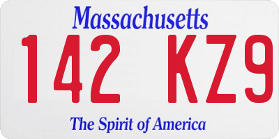 MA license plate 142KZ9