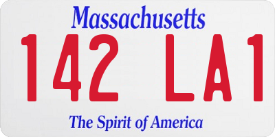 MA license plate 142LA1