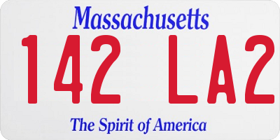 MA license plate 142LA2
