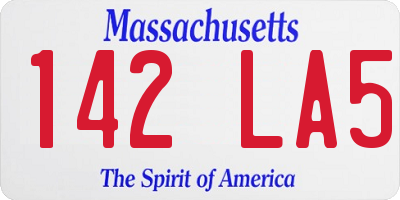 MA license plate 142LA5