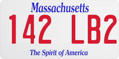 MA license plate 142LB2