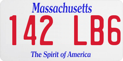 MA license plate 142LB6
