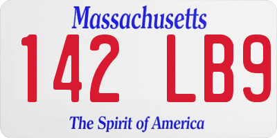 MA license plate 142LB9