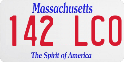 MA license plate 142LC0