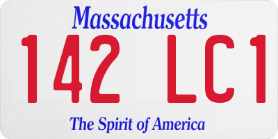 MA license plate 142LC1