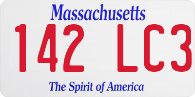 MA license plate 142LC3