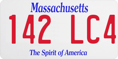 MA license plate 142LC4