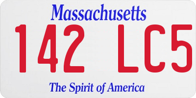 MA license plate 142LC5