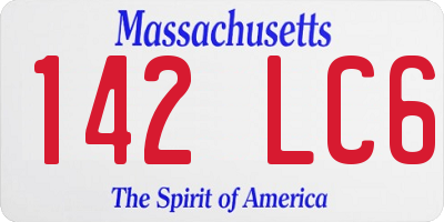 MA license plate 142LC6