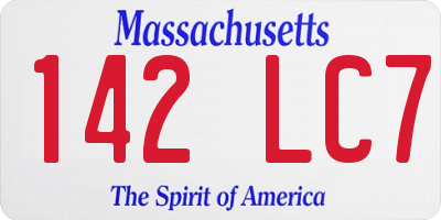 MA license plate 142LC7