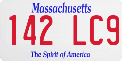 MA license plate 142LC9