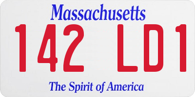 MA license plate 142LD1