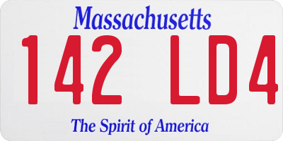 MA license plate 142LD4