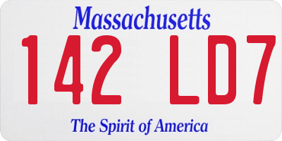 MA license plate 142LD7