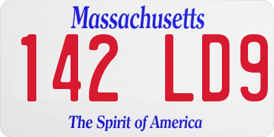 MA license plate 142LD9