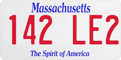 MA license plate 142LE2