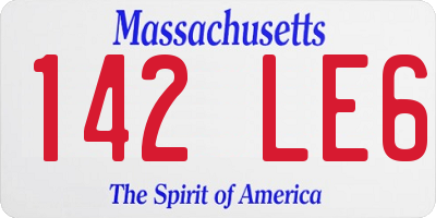 MA license plate 142LE6