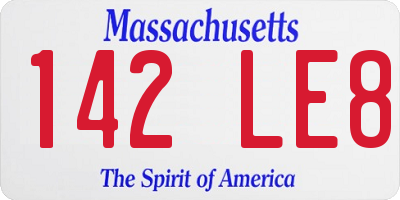MA license plate 142LE8